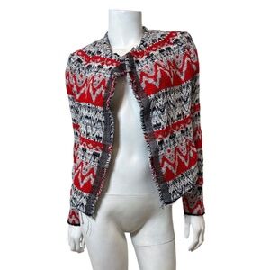IRO Kroe Jacket in Black and Red Size FR 38 US 4-6 $768